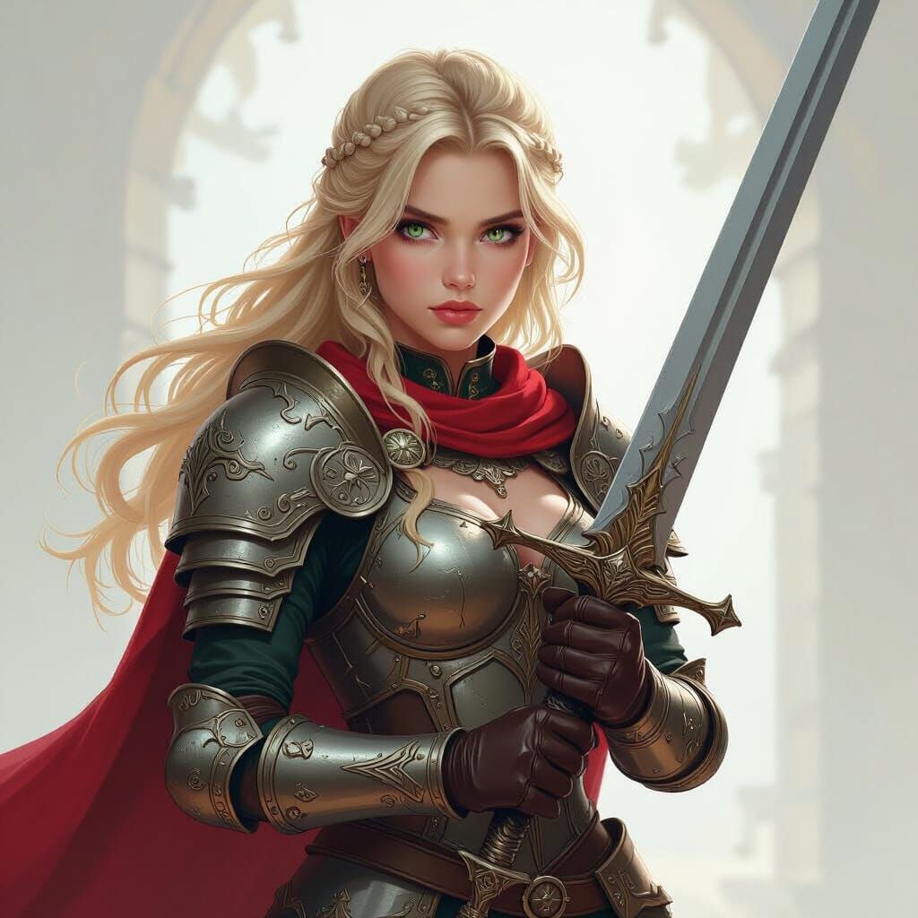 Warrior Princess in Photorealistic Digital Painting