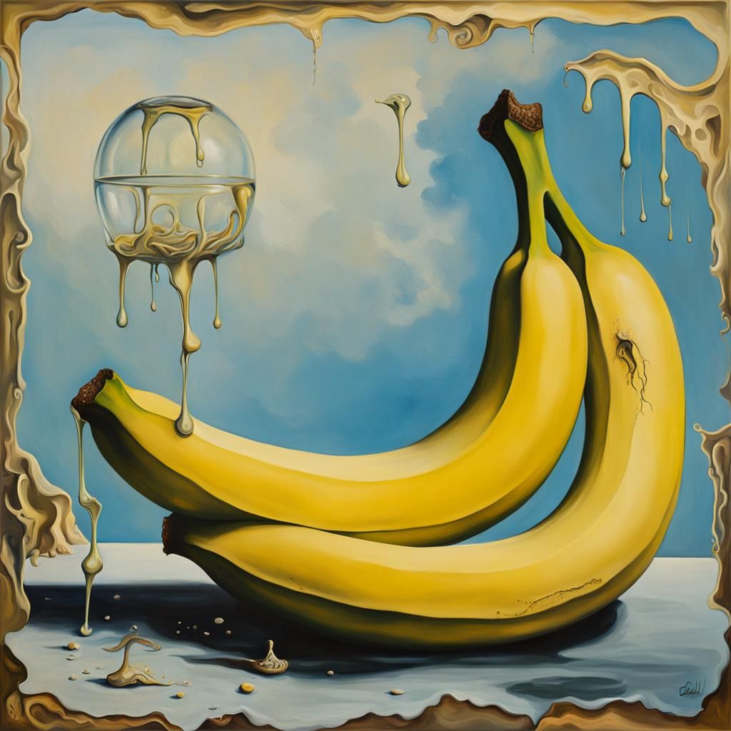 Surreal Melting Banana in Dali Style