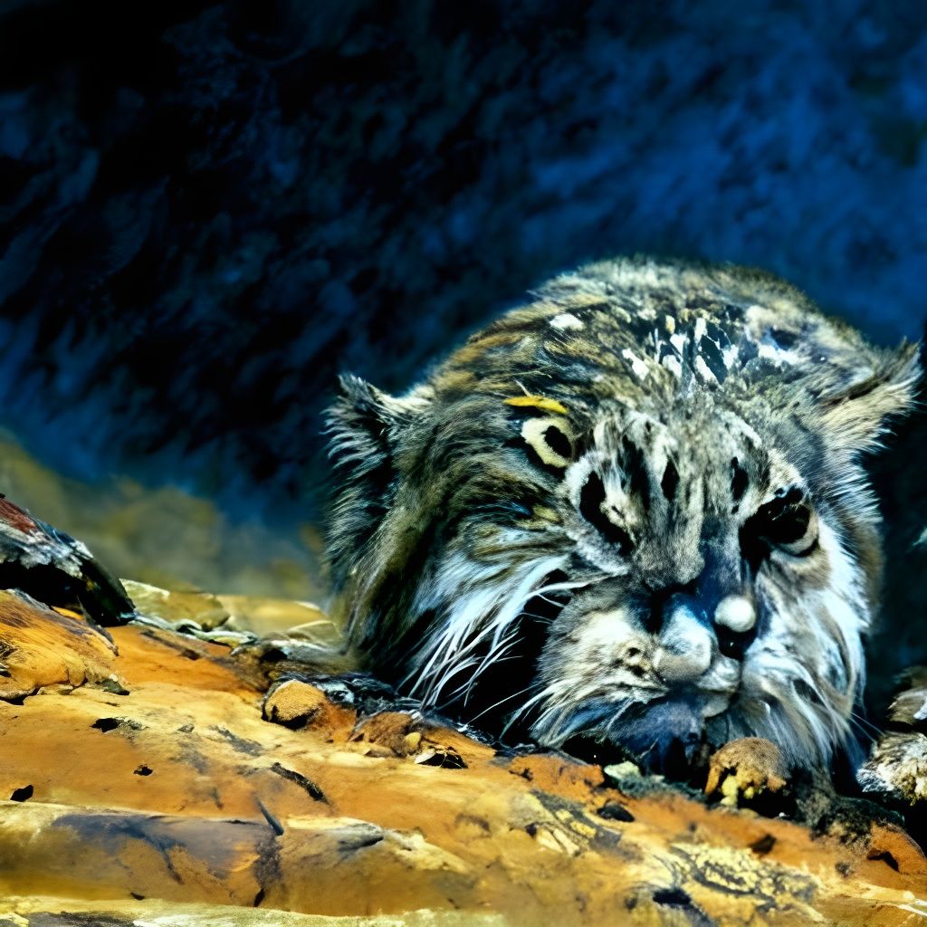 Pallas Cat Defends Territory: Oil Painting