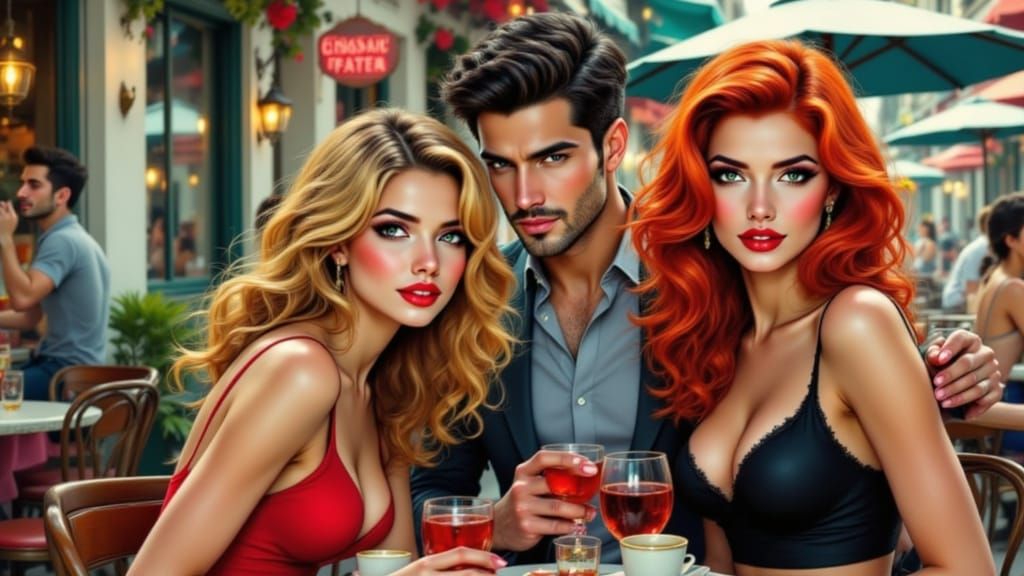 Sultry Pin-Up Girls in a Retro Comic Style