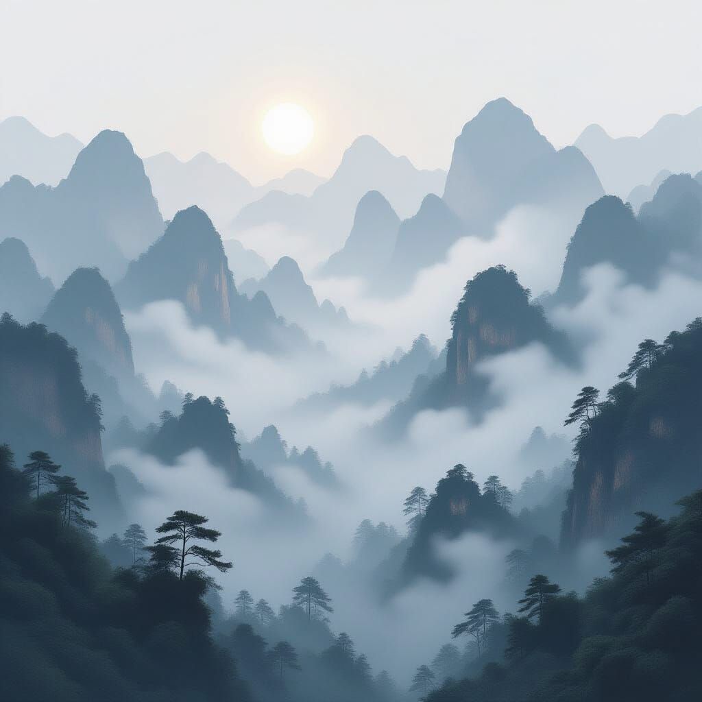 Mysterious Fog in Photographic Painting Style