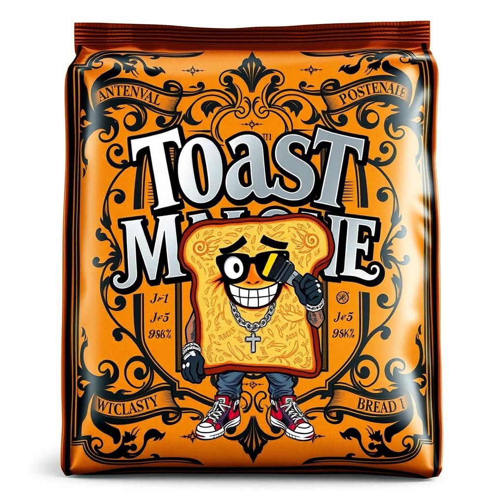 Toast Malone Bread with Rapper Toast Mascot