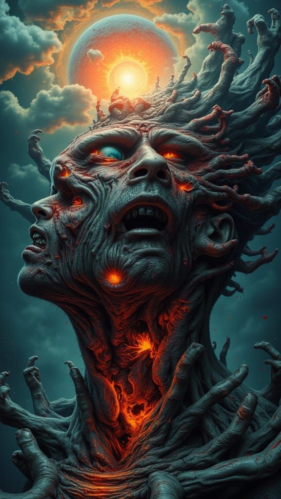 Photorealistic Mindscape of Chaotic Thoughts and Emotions