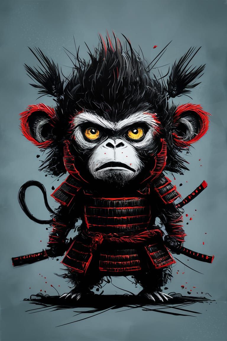 Angry Monkey Samurai Armor in Persona 5 Style