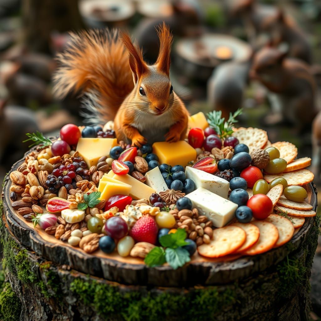 Squirrel Chef Presents Lavish Woodland Feast