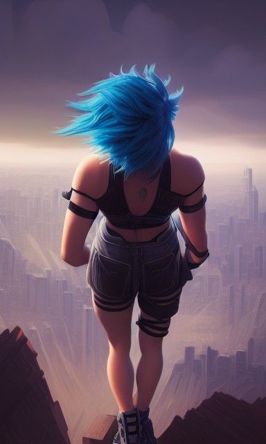 Demigod Fighter Portrait with Floating Head in Pop Art Anime