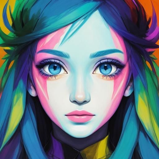 Abstract Art: Beautiful Eyes in Complementary Colors