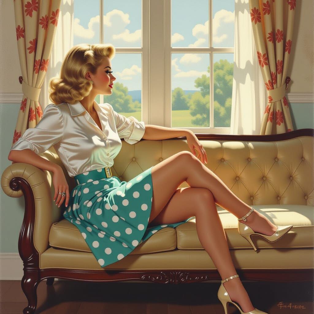 1950s Housewife in Retro Nostalgic Style
