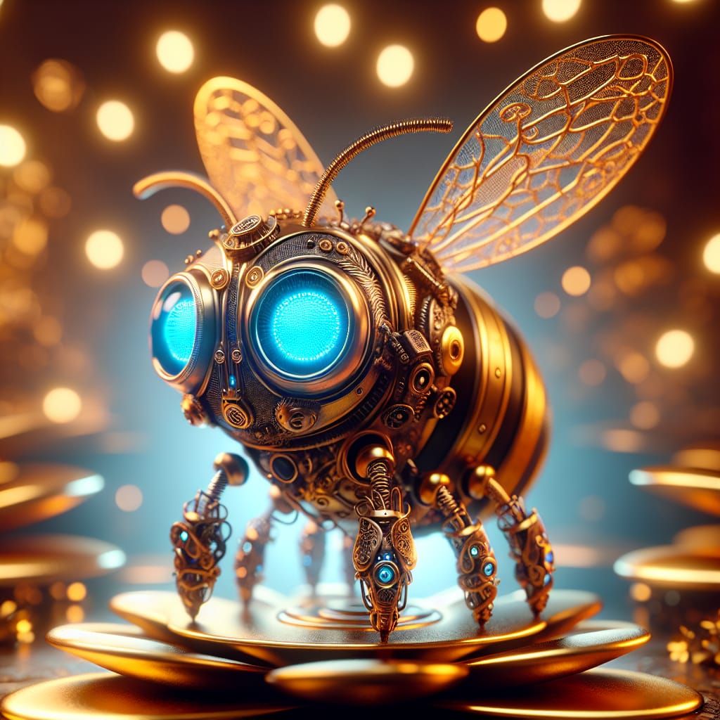 Steampunk Bumblebee in Golden Armor