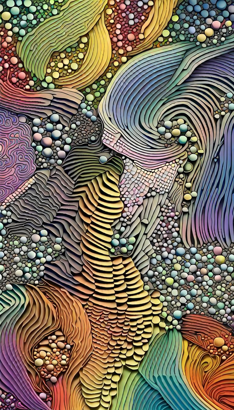 Vibrant Iridescent Op Art Masterpiece