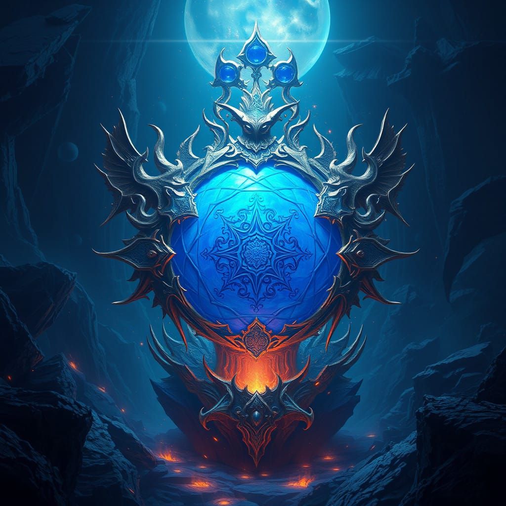 Vibrant Blue Orb of Fantasy Souls