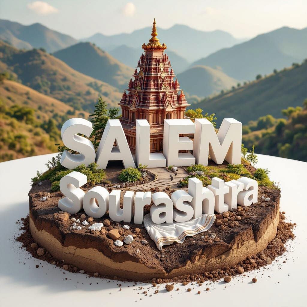 Hyper-Realistic Diorama of Salem City Erupting from Circular...