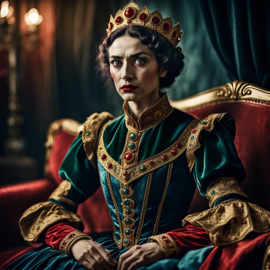 Venetian Circus Woman Portrait in Cinematic Style