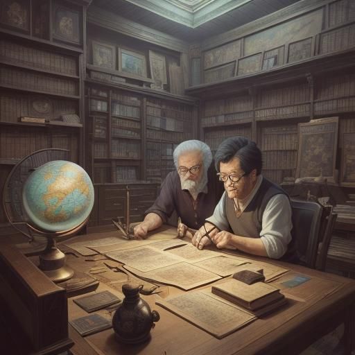 Map Shop in Hayao Miyazaki Style