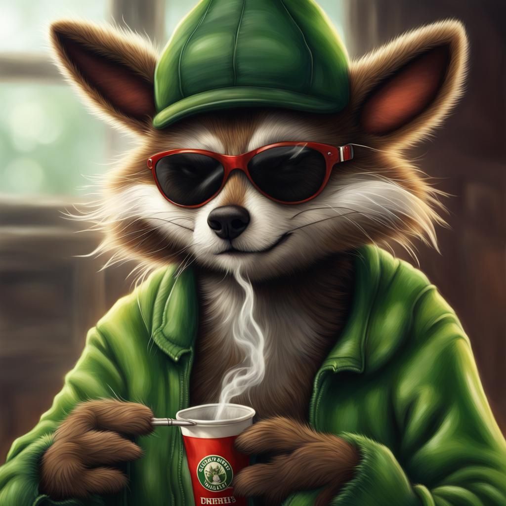 Photorealistic Furry Smoking Weed