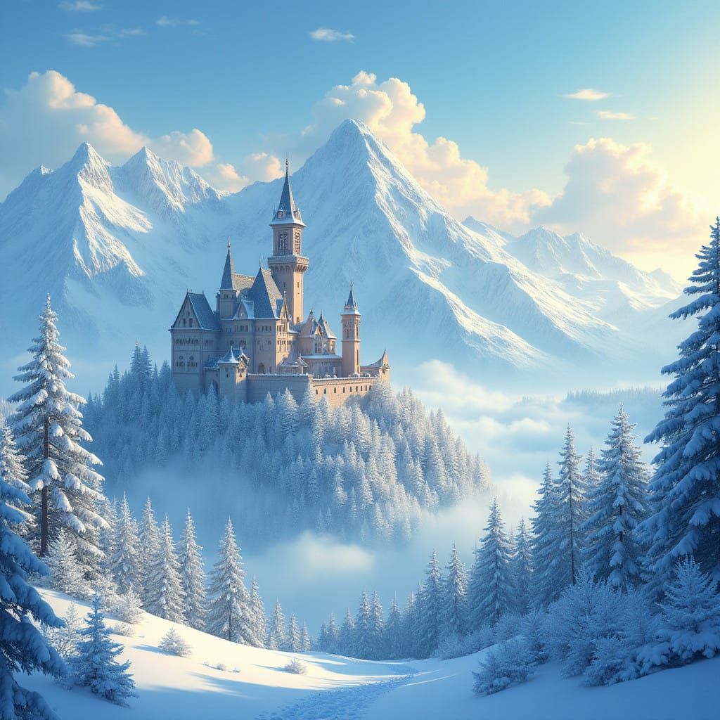 Miyazaki-Inspired Winter Wonderland Castle