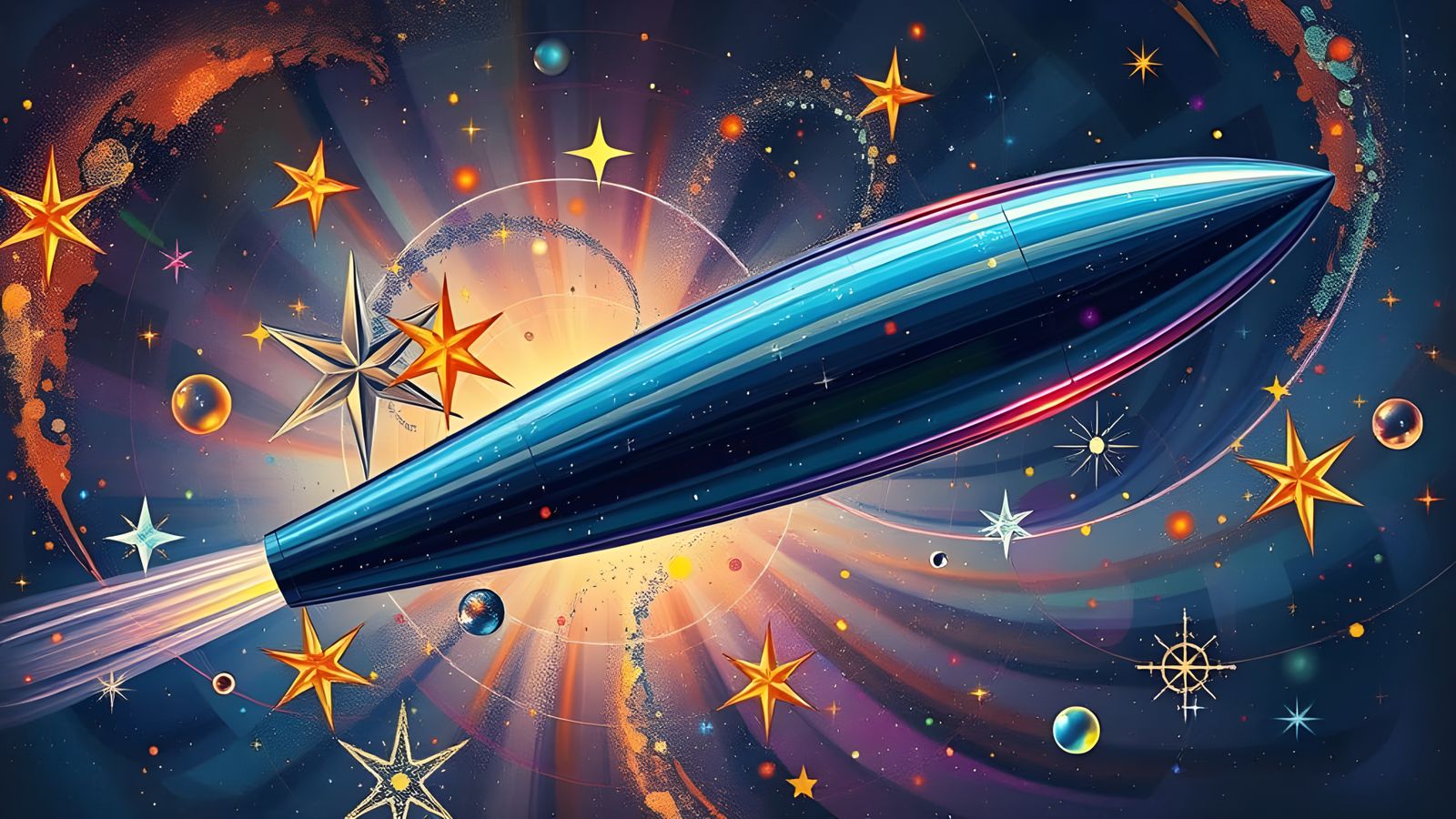 Iridescent Cylinder in Colorful Cosmic Dreamscape