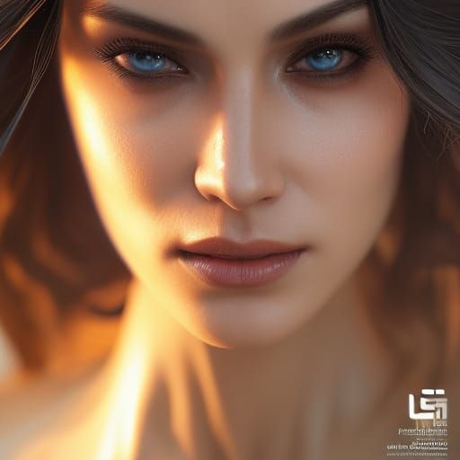 Waiting Woman Portrait in Hyperdetailed Style