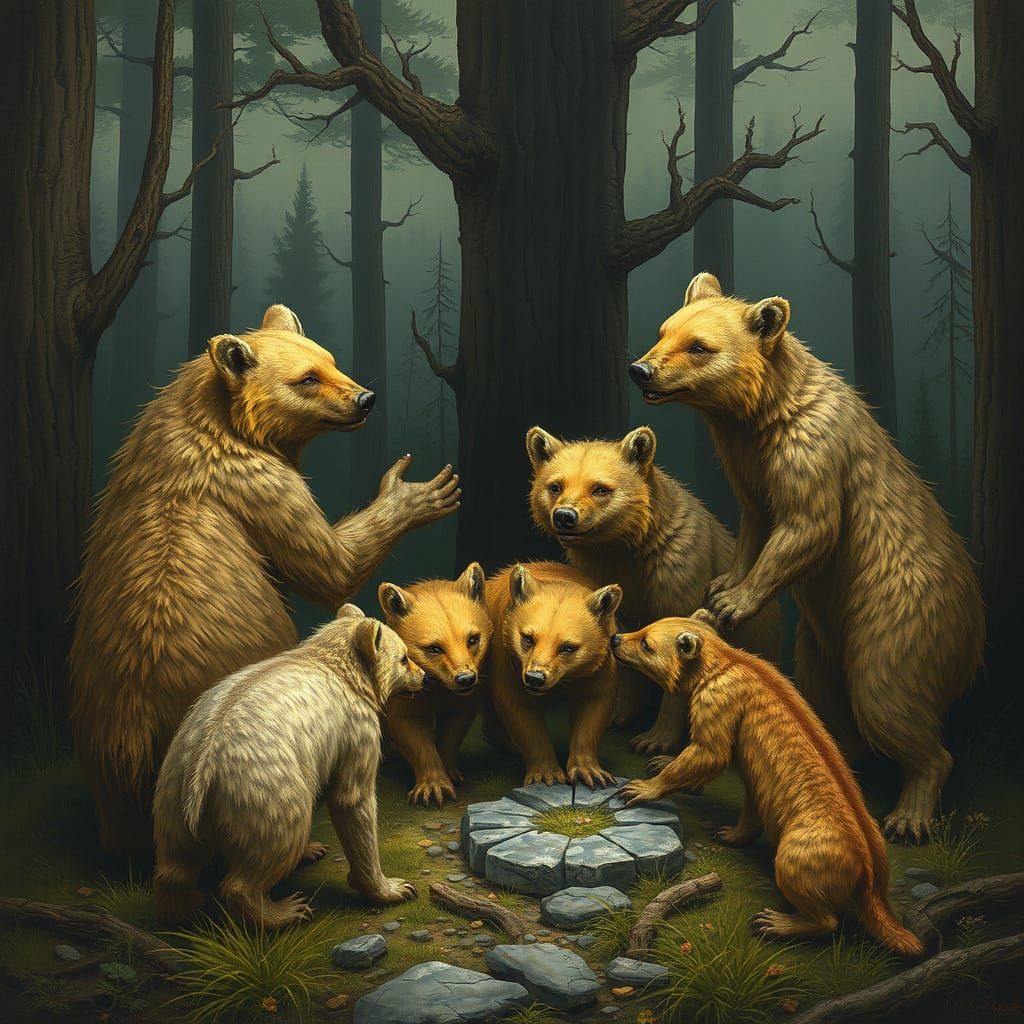 A Scuffle of Ursine Beasts in Dramatic Style