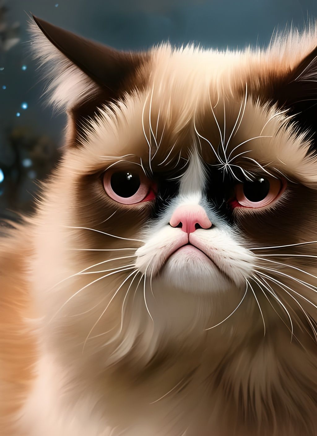 Grumpy Cat Crayon Caricature Character Design