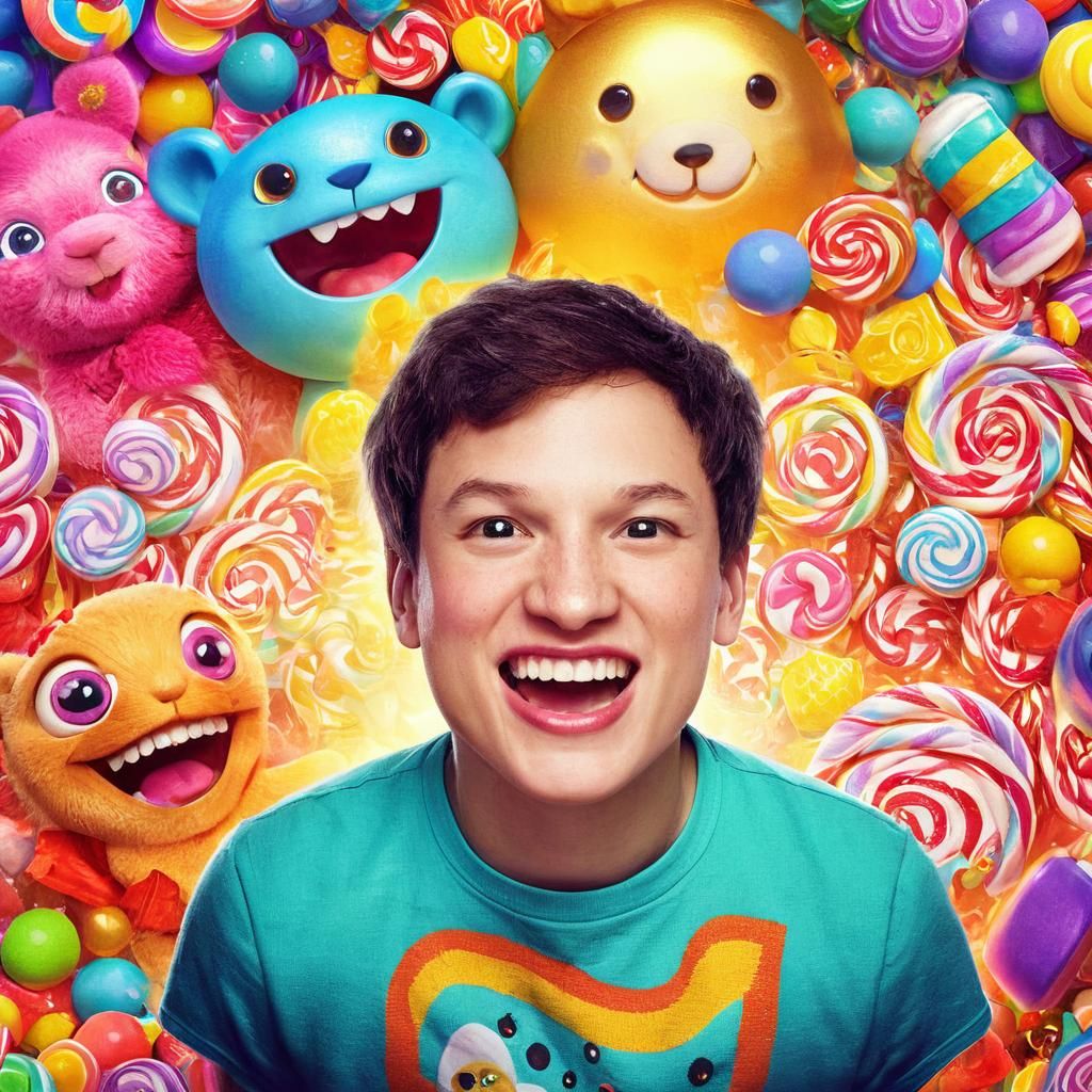 Joyful Child Portrait in Whimsical Illustration Style