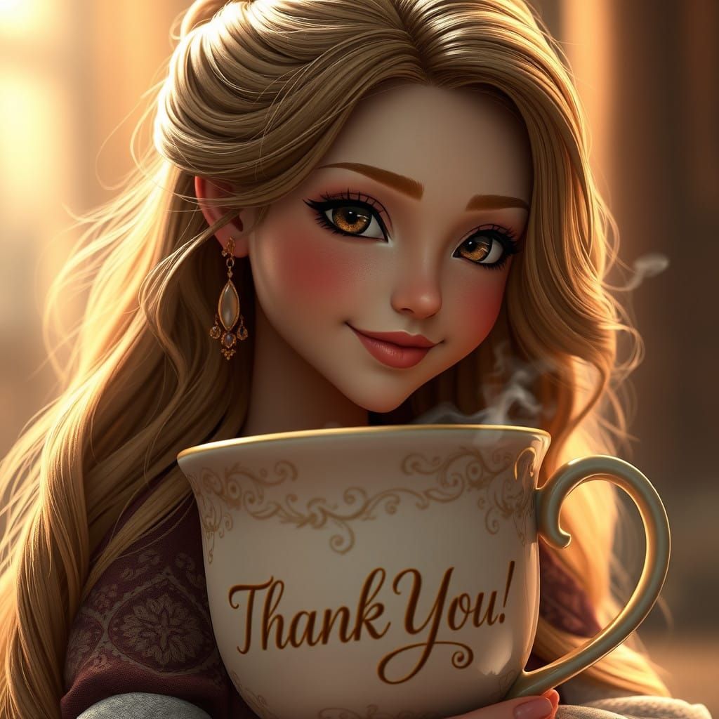 Enchanting Fantasy Maiden with Whimsical Outfit and Delicate...