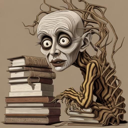 Disturbing Art Brut Portrait of an Elderly Woman