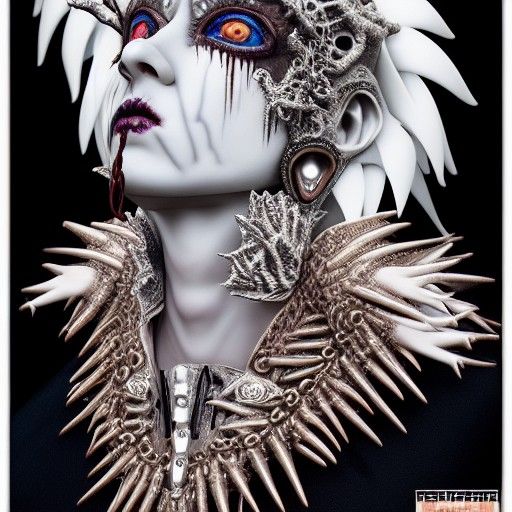 Creepy Butoh Dancer with Jewelry: 3D Render