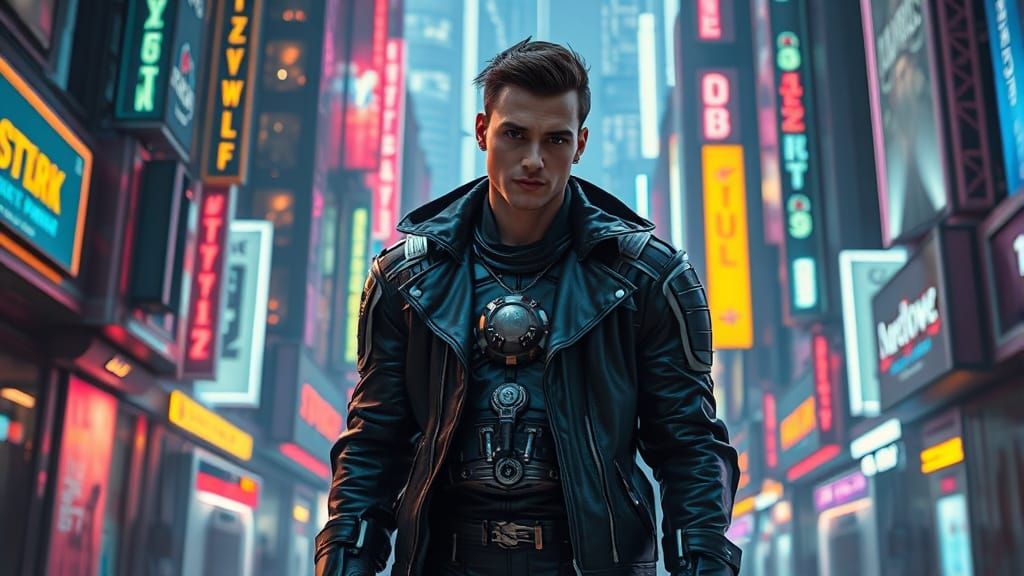 Gritty Cyberpunk Cityscape at Night