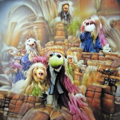 Muppet Labyrinth Maze in Kinkade Style