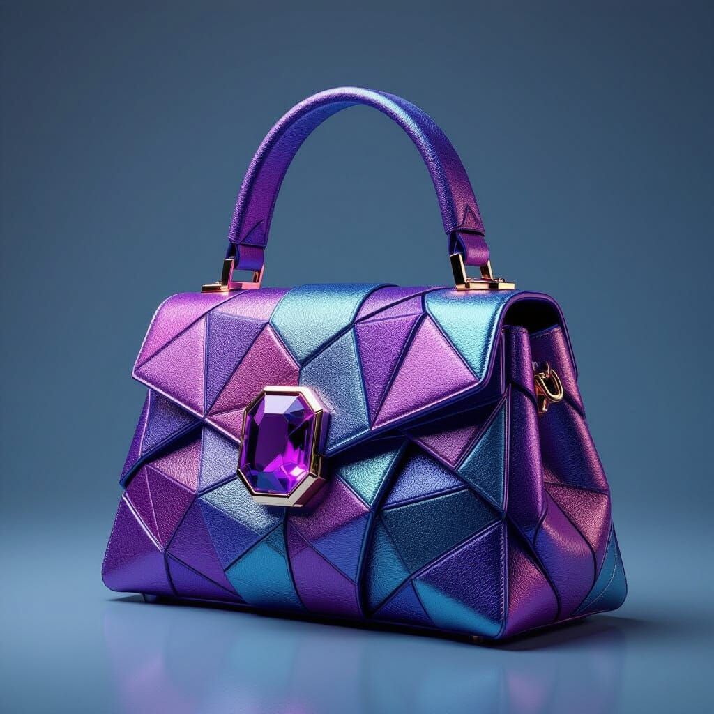 Avant-Garde Handbag with Amethyst Clasp