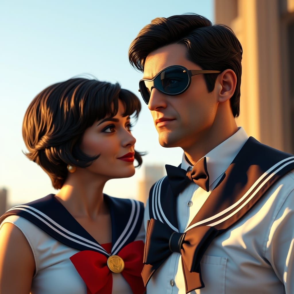 Sailor Moon & Tuxedo Mask in Lois & Clark Style