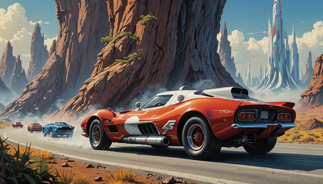 Speed Racer Mach Five: Detailed Matte Painting