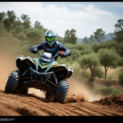 Thrilling Off-Road Adventure on a Muddy Quad Bike