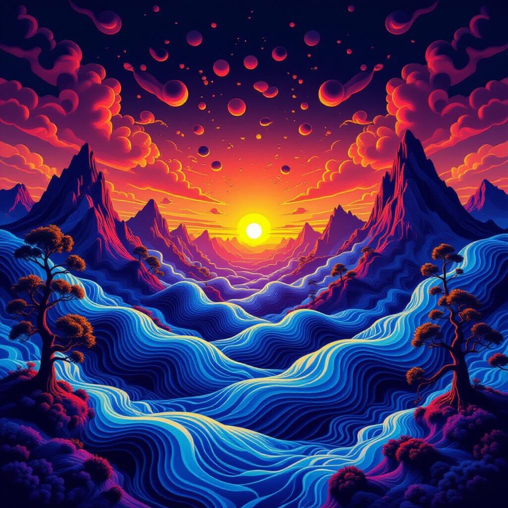 Surreal Fractal Landscape Inspired by Hippocampus II