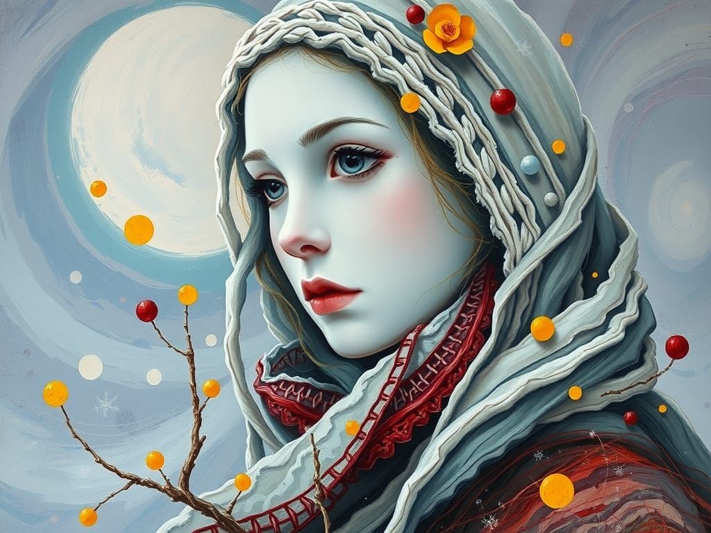 Icy Girl in Abstract Expressionist Style