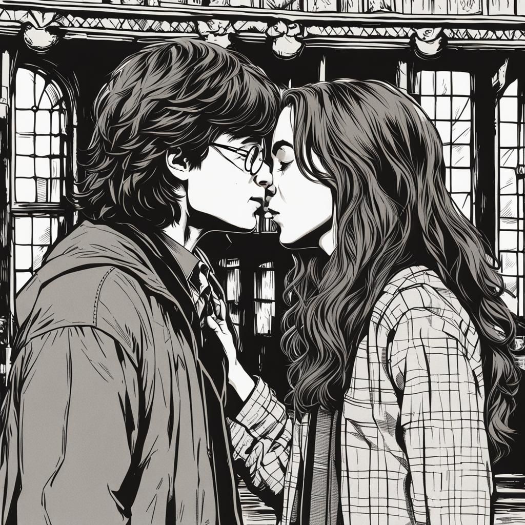 Harry Potter and Hermione Granger Kissing