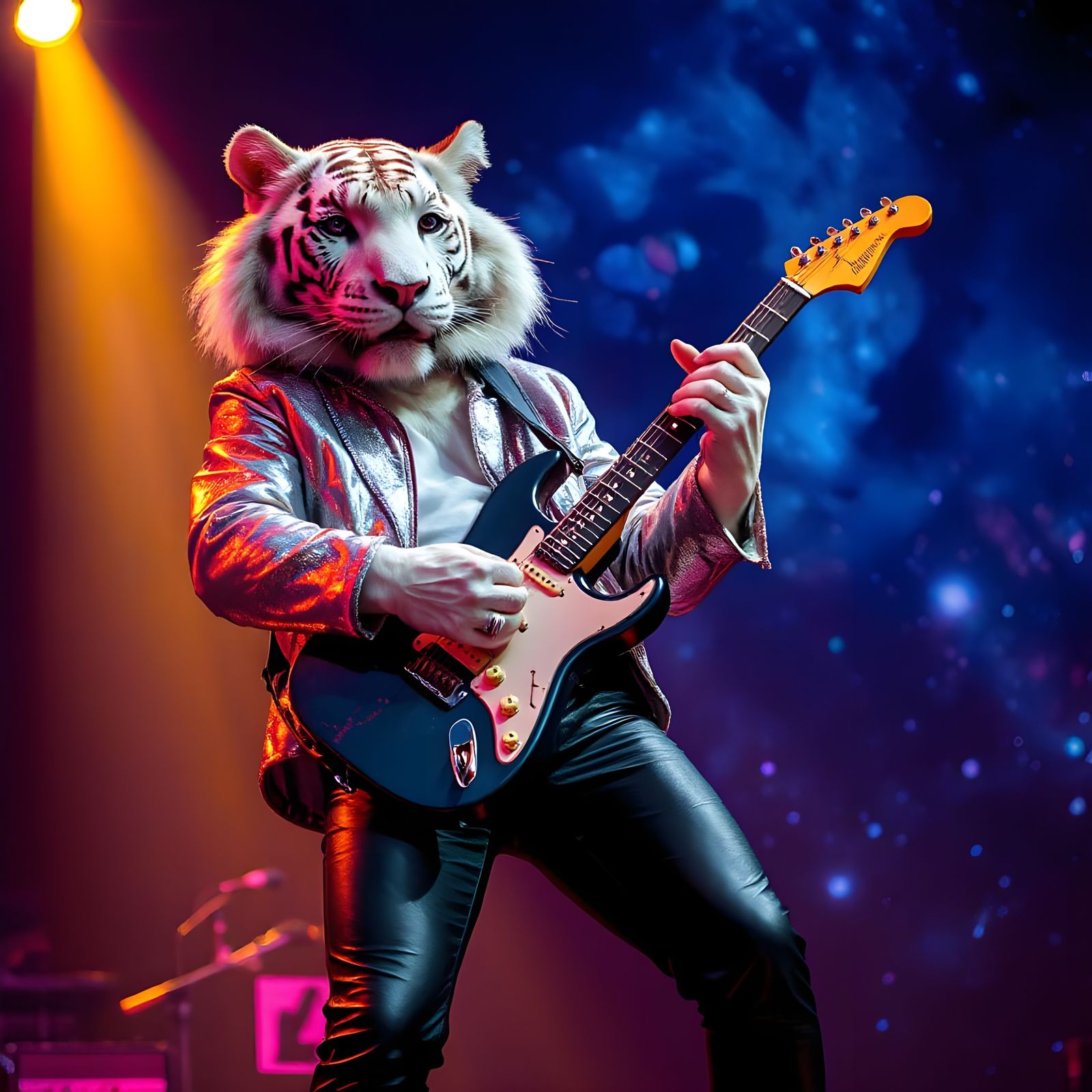 Siberian Tiger Rockstar Performing Live On Stage