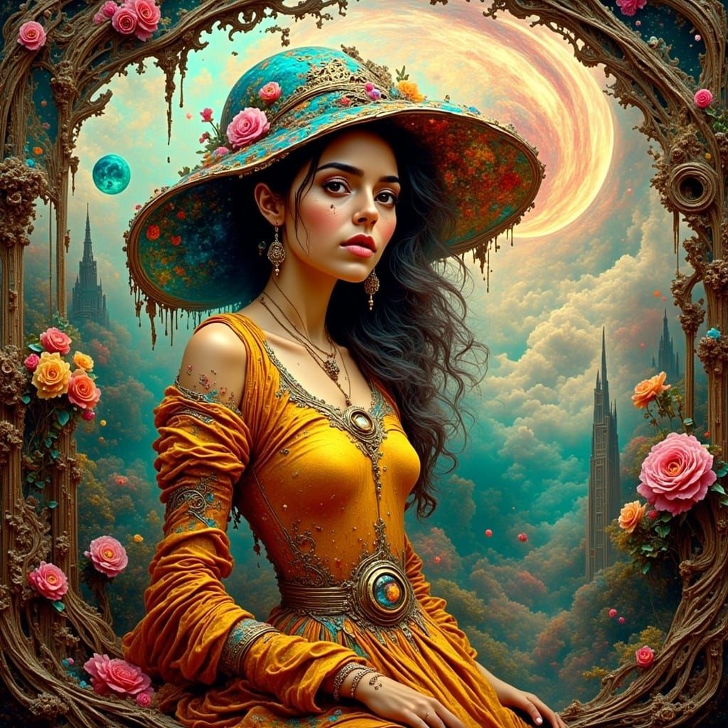 Surrealistic Dreamscape in Vibrant Impasto Style