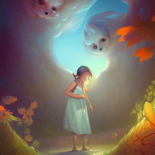 Cute Imaginary Friend in Storybook Illustration Style