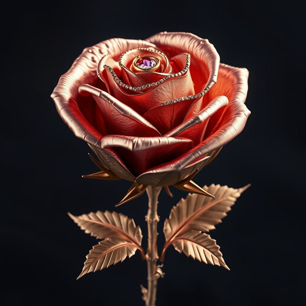 Rose Gold Fantasy Bloom in Majestic Detail