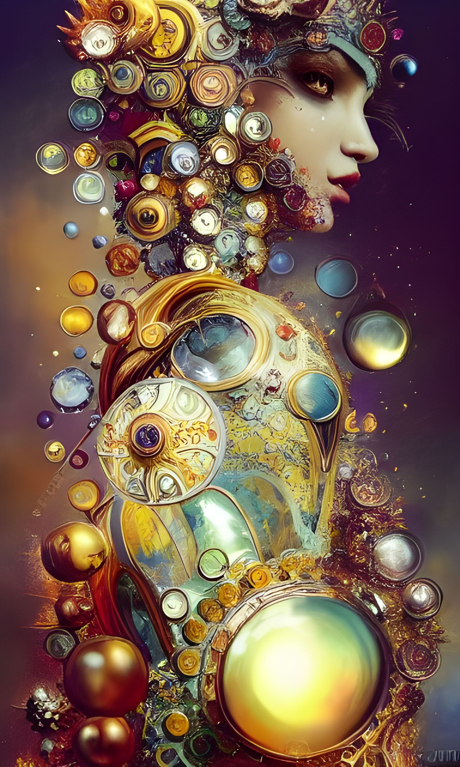 Fantasy Perfume Bottles in Elaborate Collage Style