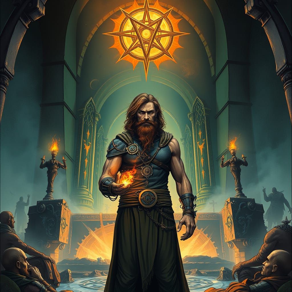 Teleporter Psion Before Unholy Alter in Dark Fantasy Style