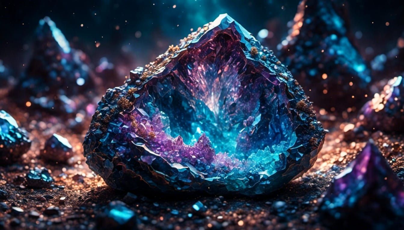 Sparkling Geode in Hyper-Realistic Digital Painting