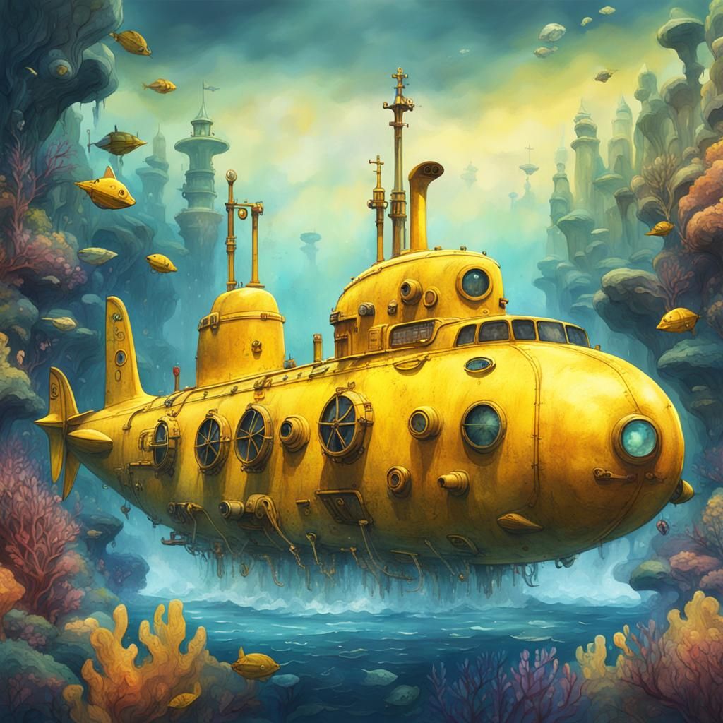 Watercolor Yellow Submarine Concept Art