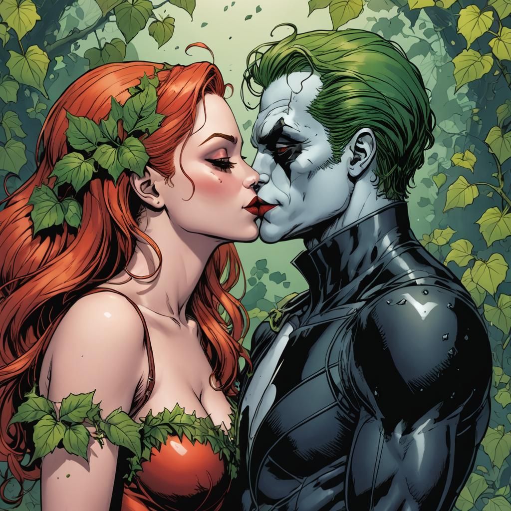 Poison Ivy and Harley Quinn Kiss