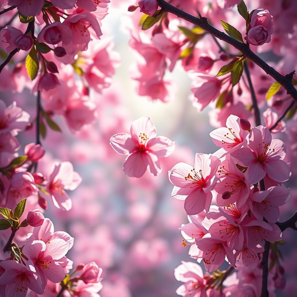 Hyperrealistic Cherry Blossom Garden Concept Art