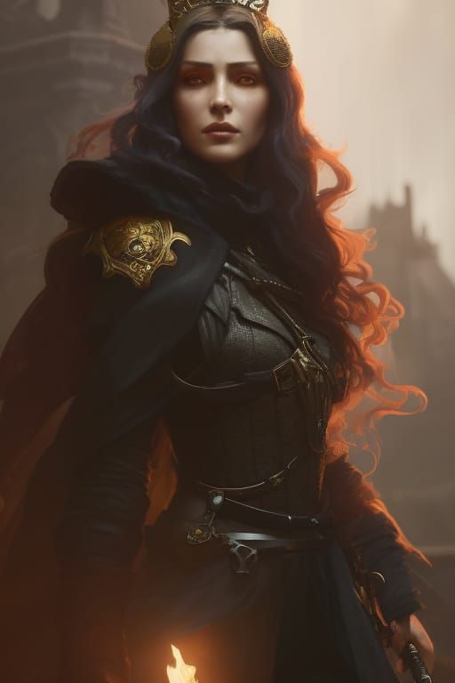 Pirate Queen Portrait in Dark Fantasy Style