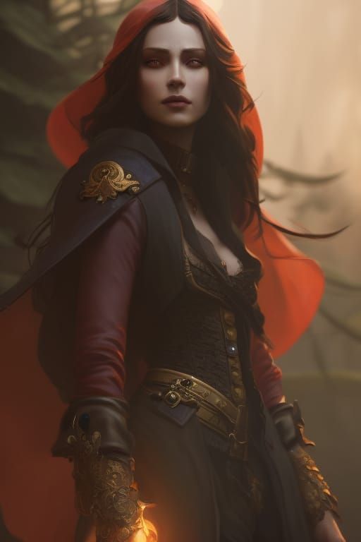 Victorian Pirate Queen Portrait in Dark Fantasy Style