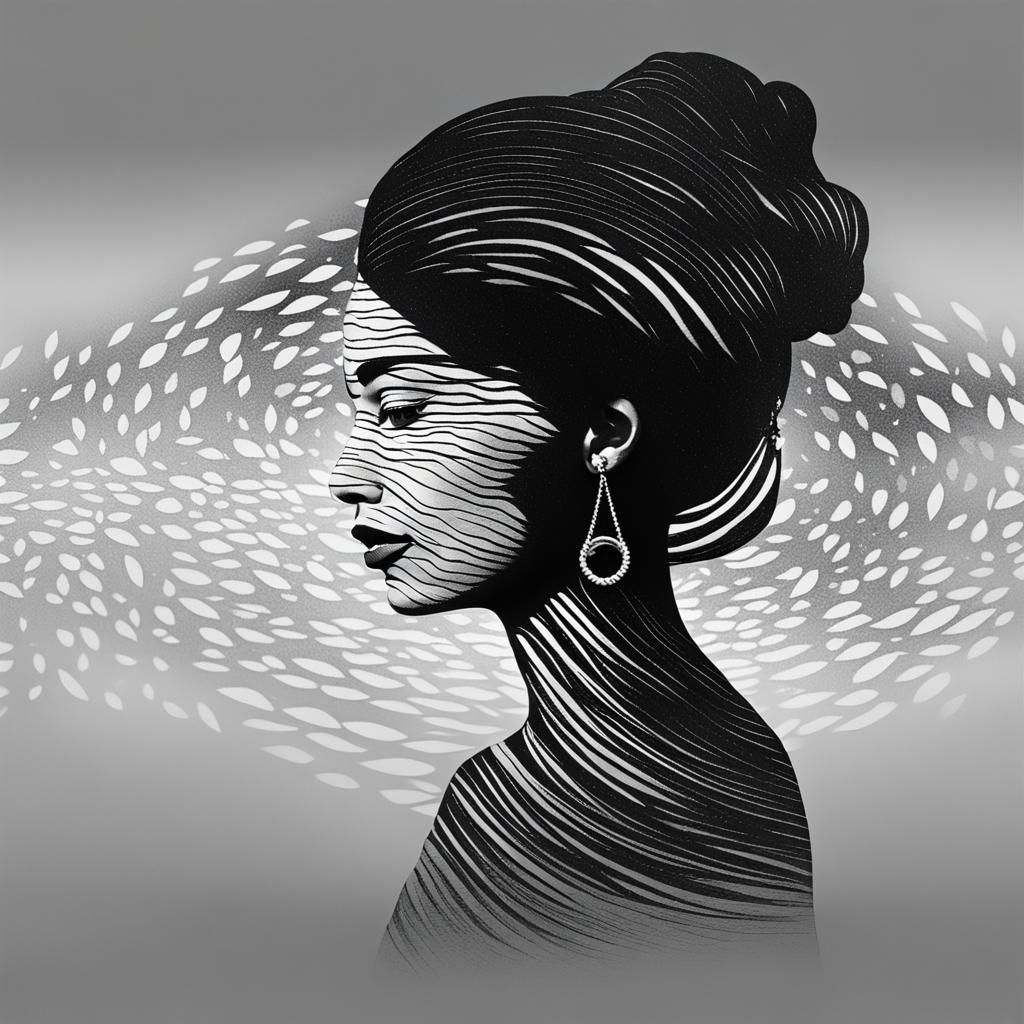 Monochrome Silhouette of a Shaded Woman